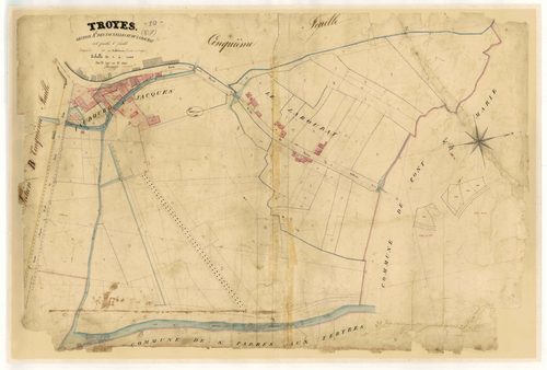 Troyes, section A dite des Tauxelles et du Labourat, feuille n° 6, parcelles n° 1417-1505