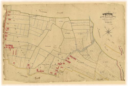 Troyes, section B dite de la Vacherie, feuille n° 3, parcelles n° 1590-2059