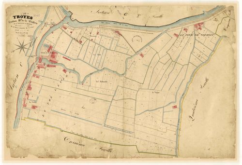 Troyes, section B dite de la Vacherie, feuille n° 6, parcelles n° 2437-2655