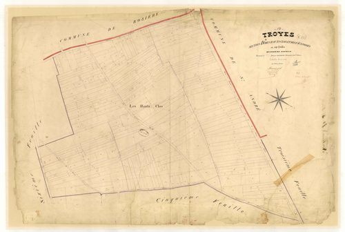 Troyes, section D dite des Hauts Clos et des Faux Fossés, feuille n° 4, parcelles n° 970-1201