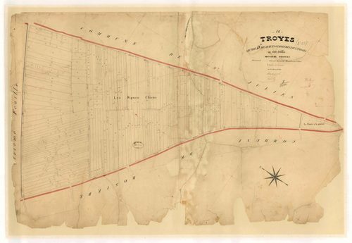 Troyes, section D dite des Hauts Clos et des Faux Fossés, feuille n° 7, parcelles n° 1558-1782