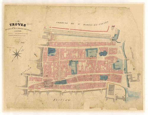 Troyes, section F dite de l'Hôtel de Ville, parcelles n° 1-782