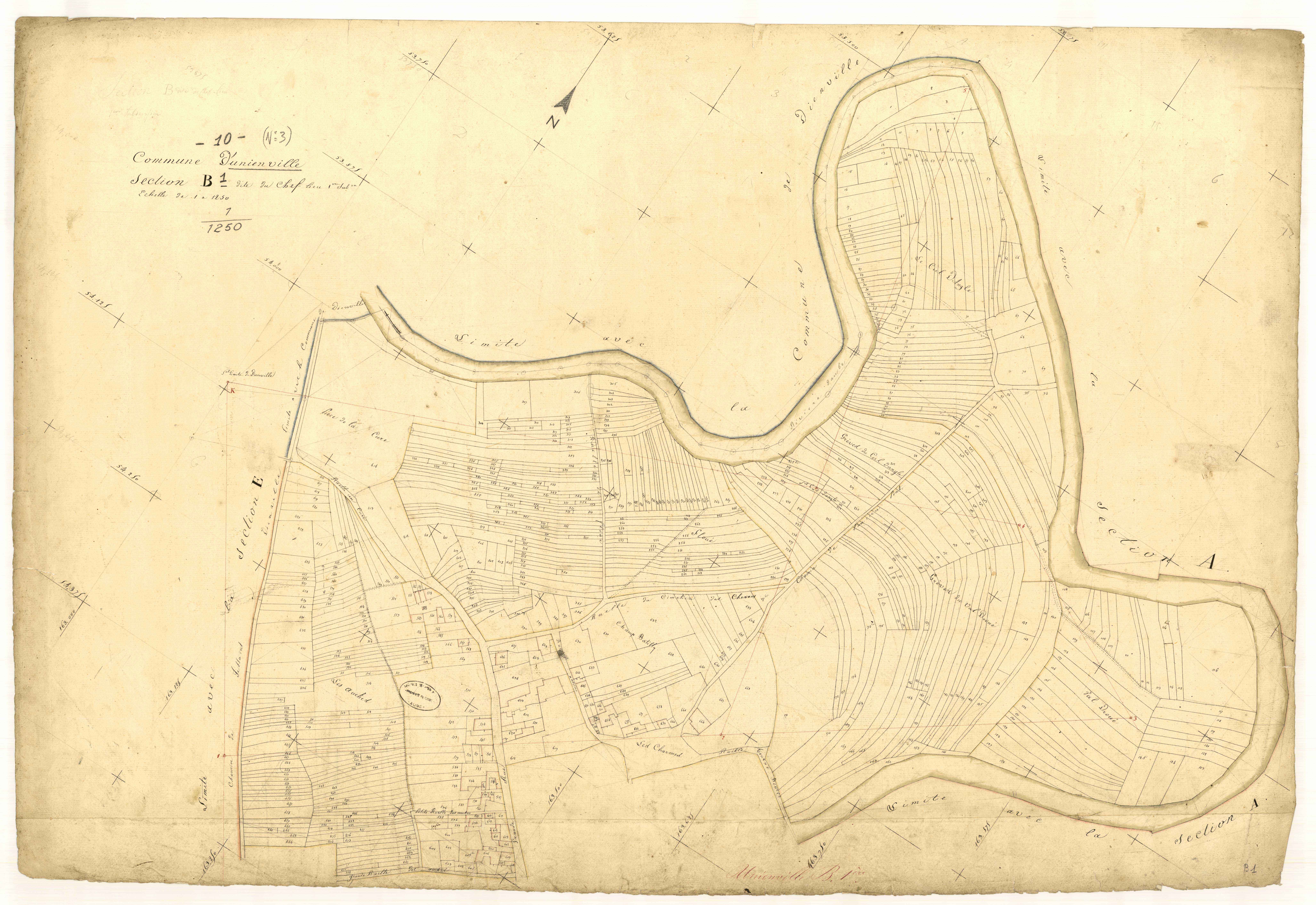 Unienville, section B dite du Chef Lieu, feuille n° 1