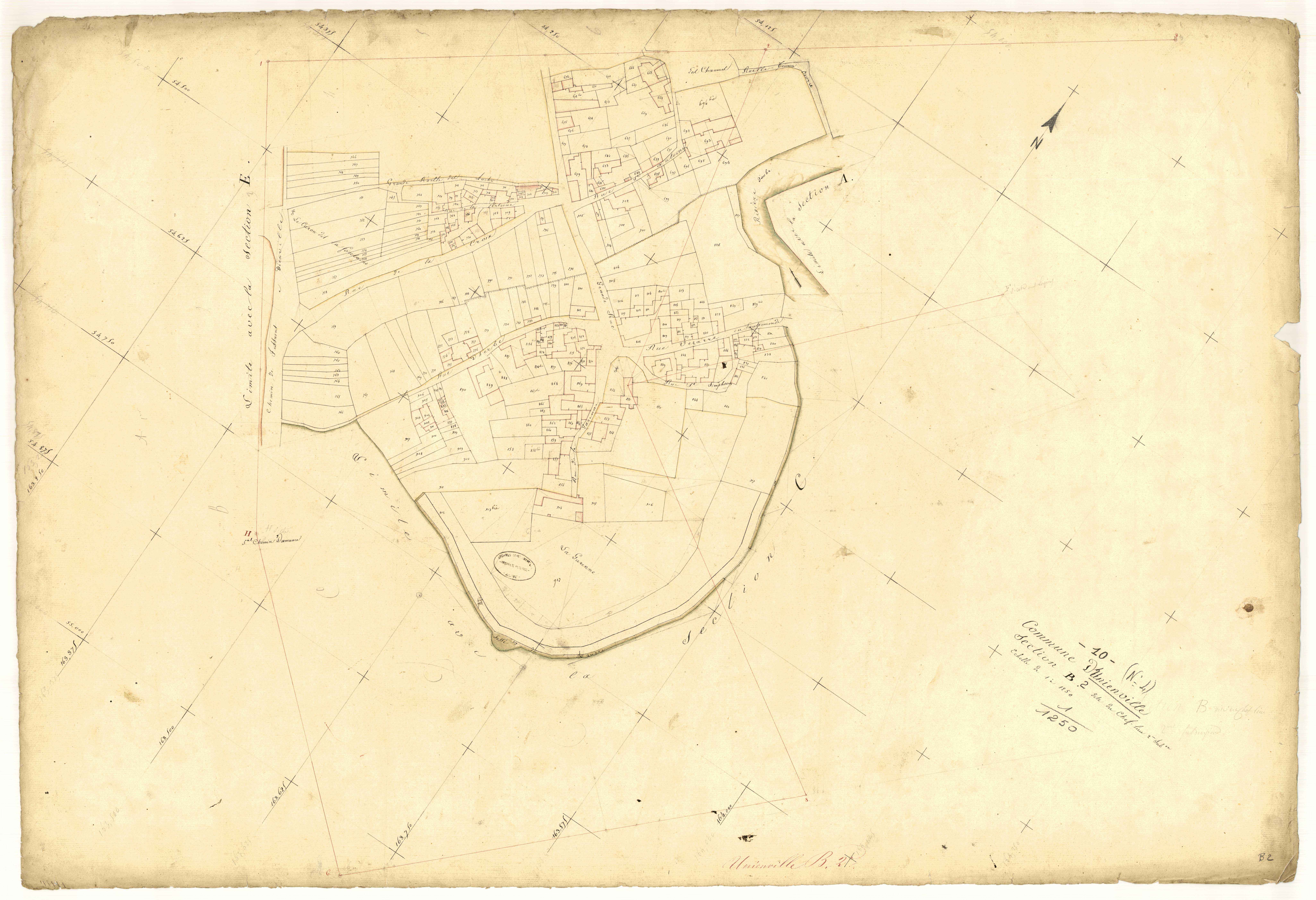 Unienville, section B dite du Chef Lieu, feuille n° 2