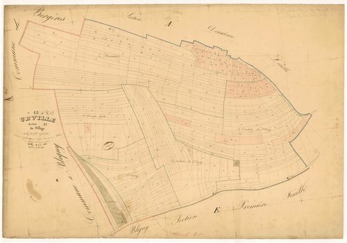 Urville, section A dite du village, feuille  n° 1, parcelles n° 1-227