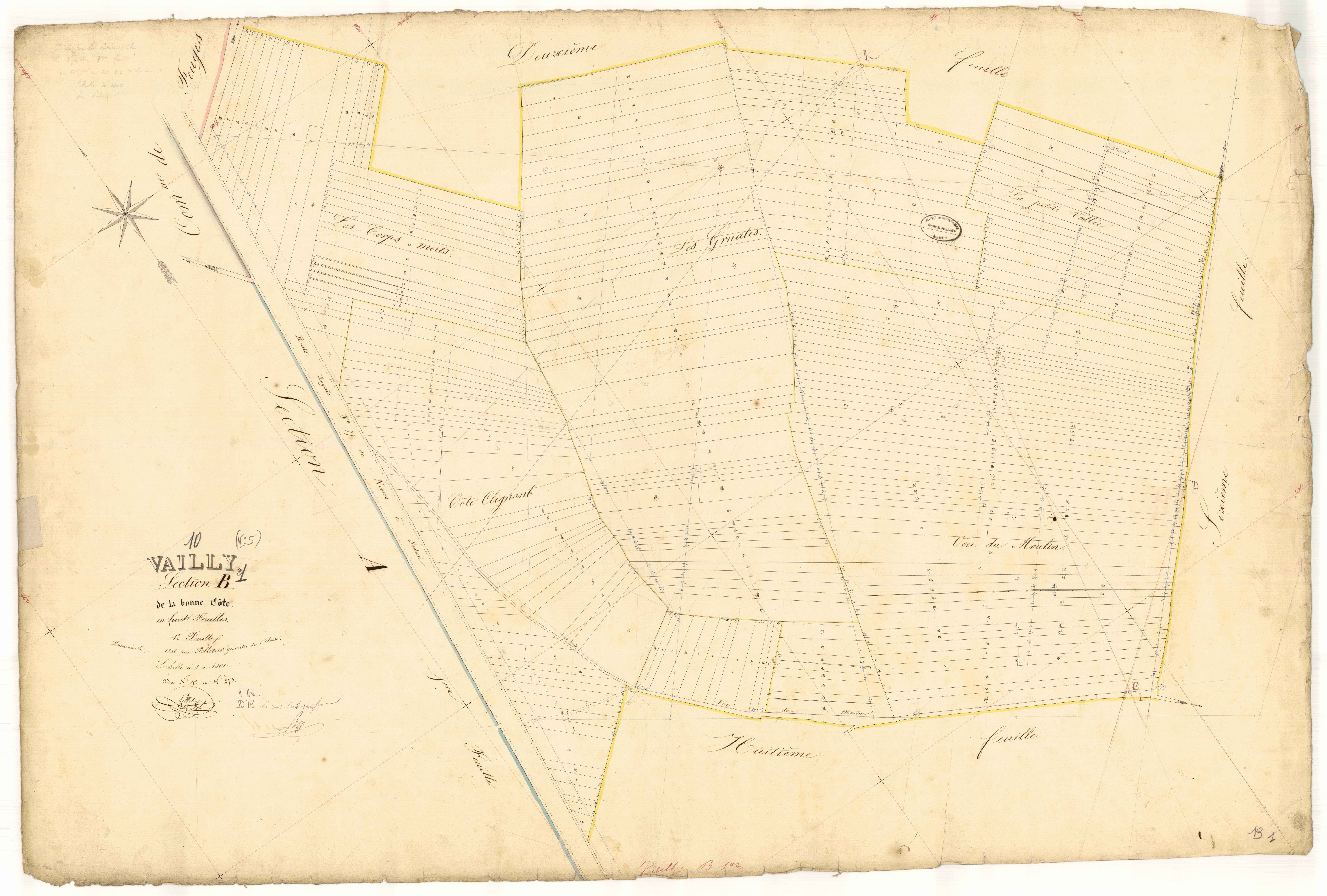 Vailly, section B dite de la bonne côte, feuille n° 1, parcelles n° 1-273