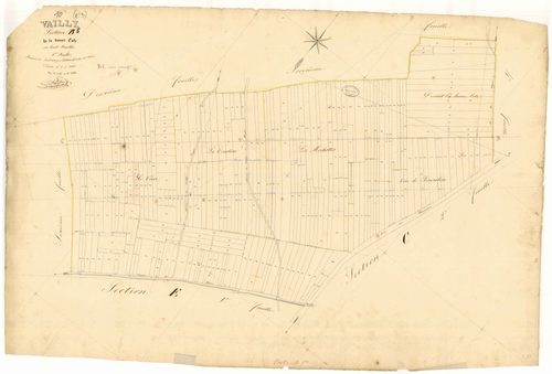Vailly, section B dite de la bonne côte, feuille  n° 5, parcelles n° 1065-1348