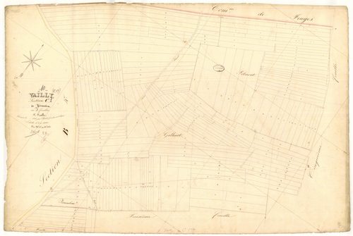 Vailly, section C dite de Jérusalem, feuille  n° 1, parcelles n° 1-202