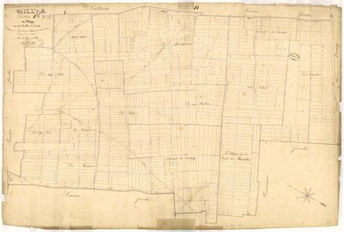 Vailly, section E dite du village, feuille  n° 2, parcelles n° 342-874