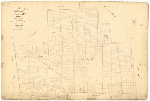 Vailly, section E dite du village, feuille  n° 3, parcelles n° 875-1238