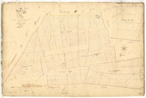 Vailly, section E dite du village, feuille  n° 5, parcelles n° 1690-2023
