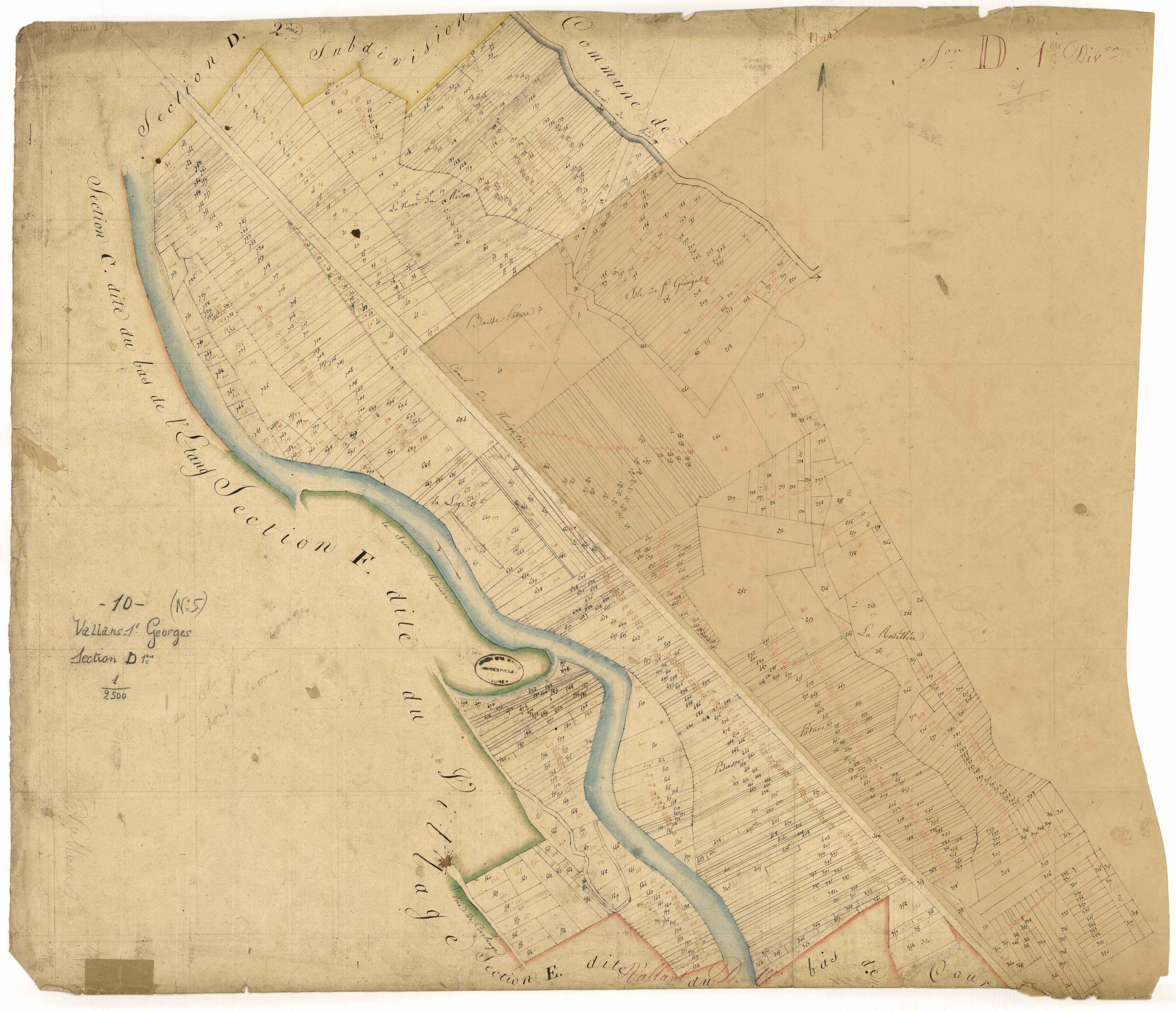 Vallant-Saint-Georges, section D dite des pâtures, feuille  n° 1