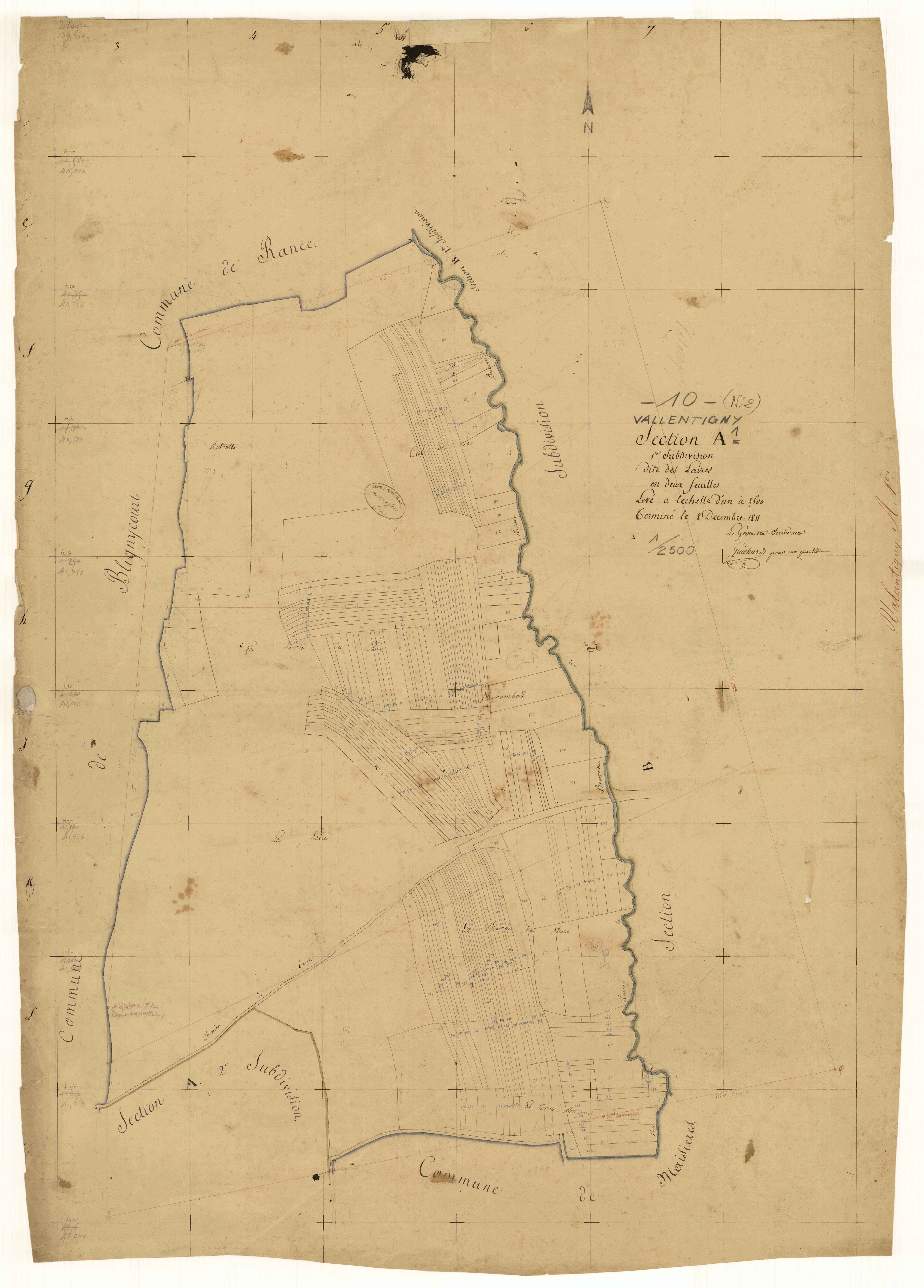 Vallentigny, section A dite de laire, feuille  n° 1