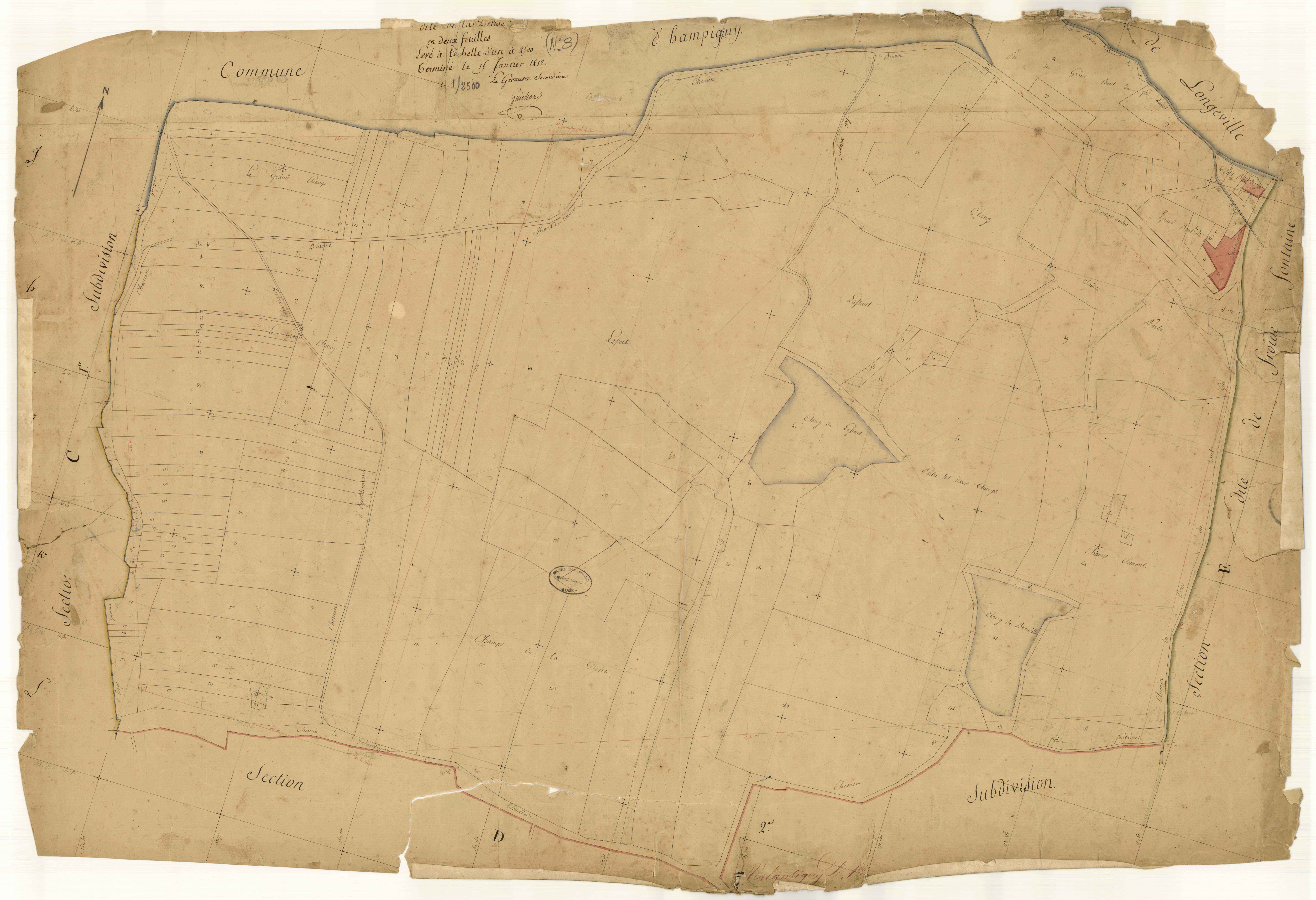 Vallentigny, section D dite de la devise, feuille  n° 1