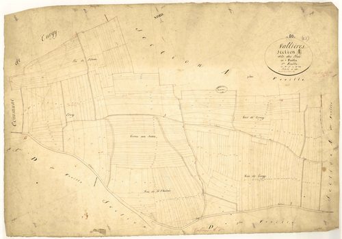 Vallières, section A dite des prés, feuille  n° 1, parcelles n° 1-234