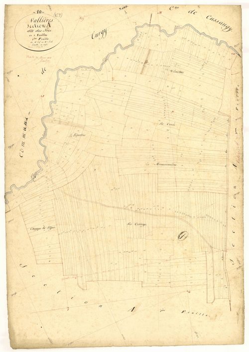 Vallières, section A dite des prés, feuille  n° 2, parcelles n° 235-506