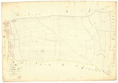 Vallières, section B dite de la voie de Chaource, feuille  n° 3, parcelles n° 672-970