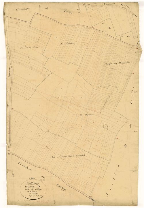 Vallières, section D dite du village, feuille  n° 1, parcelles n° 1-228