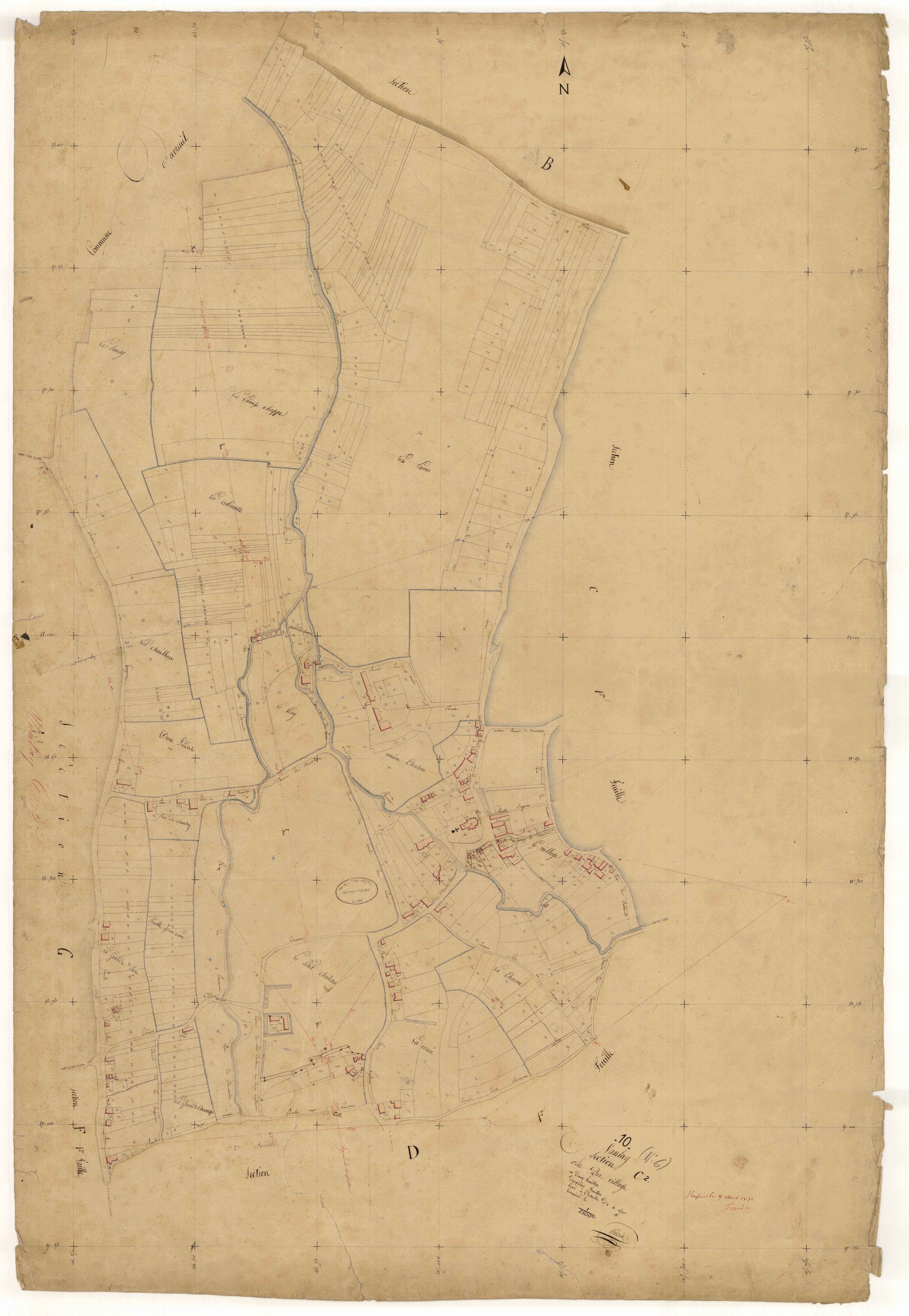 Vanlay, section C dite du village, feuille  n° 2