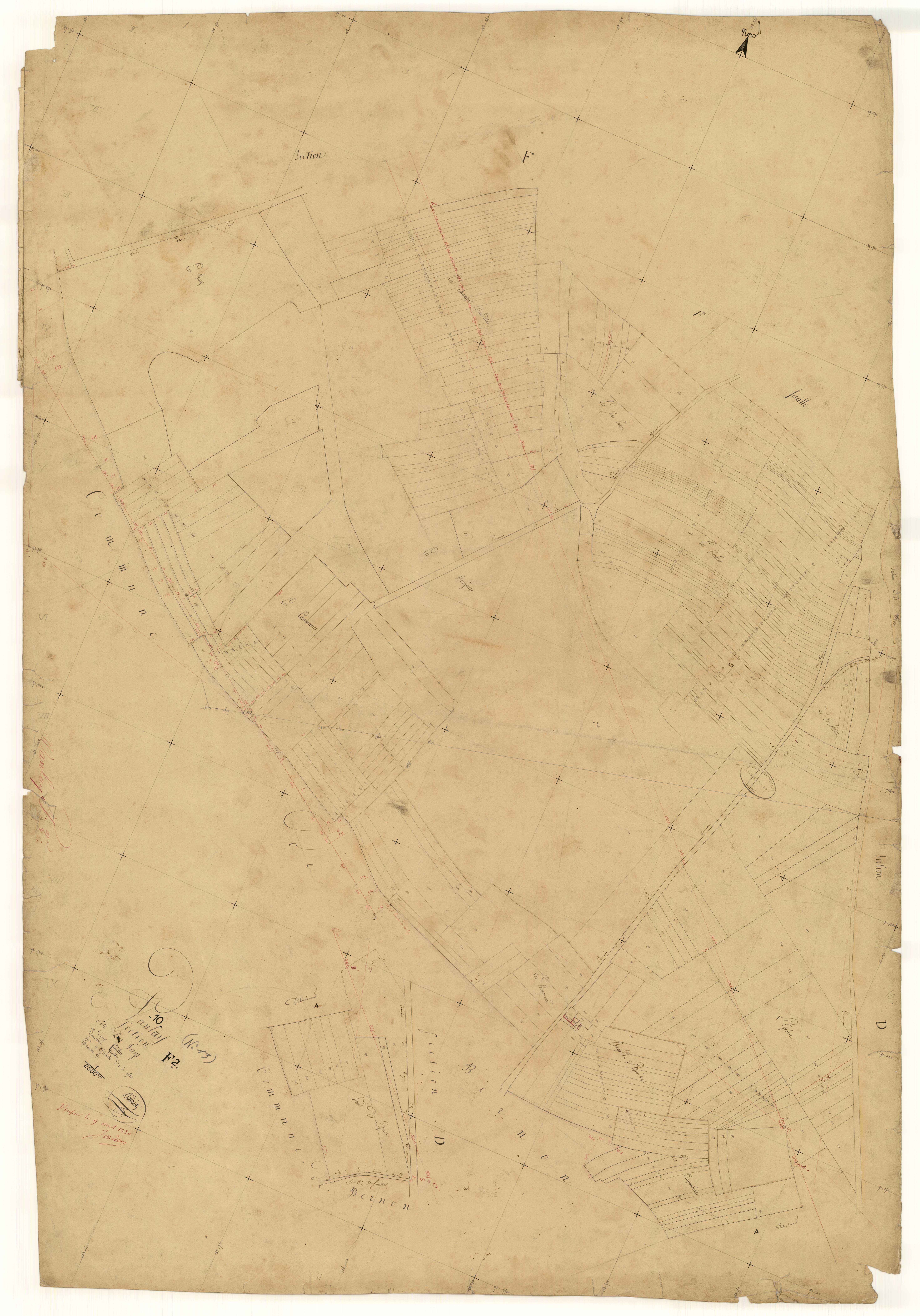 Vanlay, section F dite des Lays, feuille  n° 2