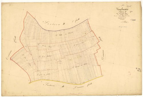 Vauchassis, section C dite de la grande vente, feuille  n° 2, parcelles n° 588-1021