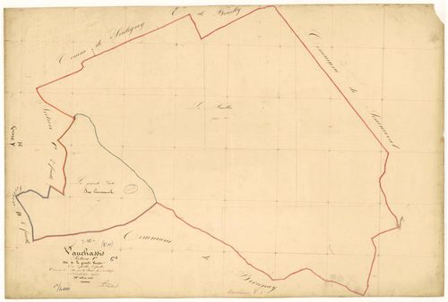 Vauchassis, section C dite de la grande vente, feuille  n° 3, parcelles n° 1022-1023