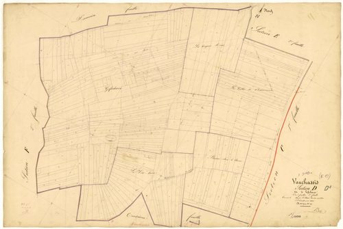 Vauchassis, section D dite de Gofichaux, feuille  n° 2, parcelles n° 249-544