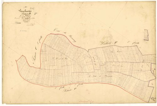 Vauchassis, section D dite de Gofichaux, feuille  n° 3, parcelles n° 545-1053