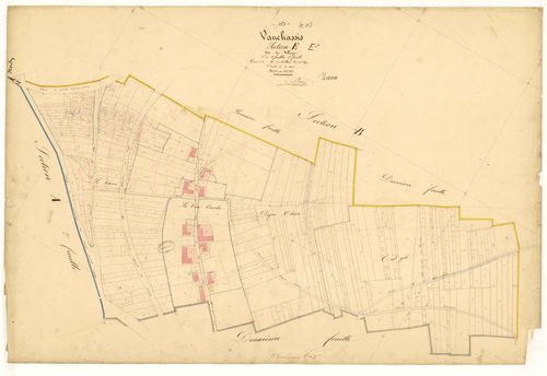 Vauchassis, section E dite du village, feuille  n° 1, parcelles n° 1-372
