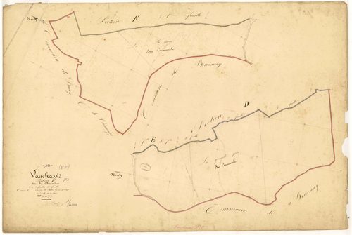 Vauchassis, section F dite de Charmières, feuille  n° 2, parcelles n° 716-717