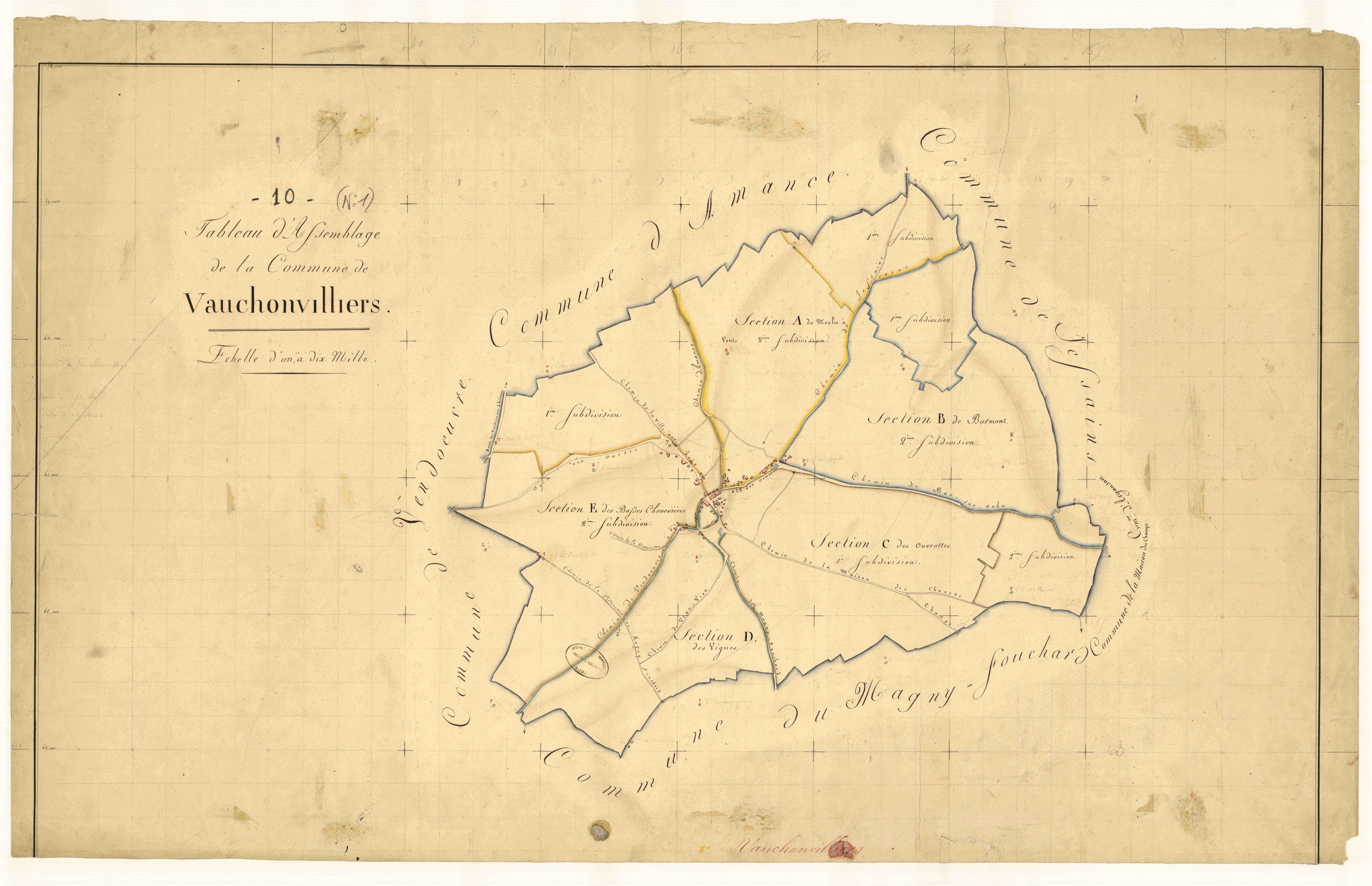 Vauchonvilliers, tableau d'assemblage