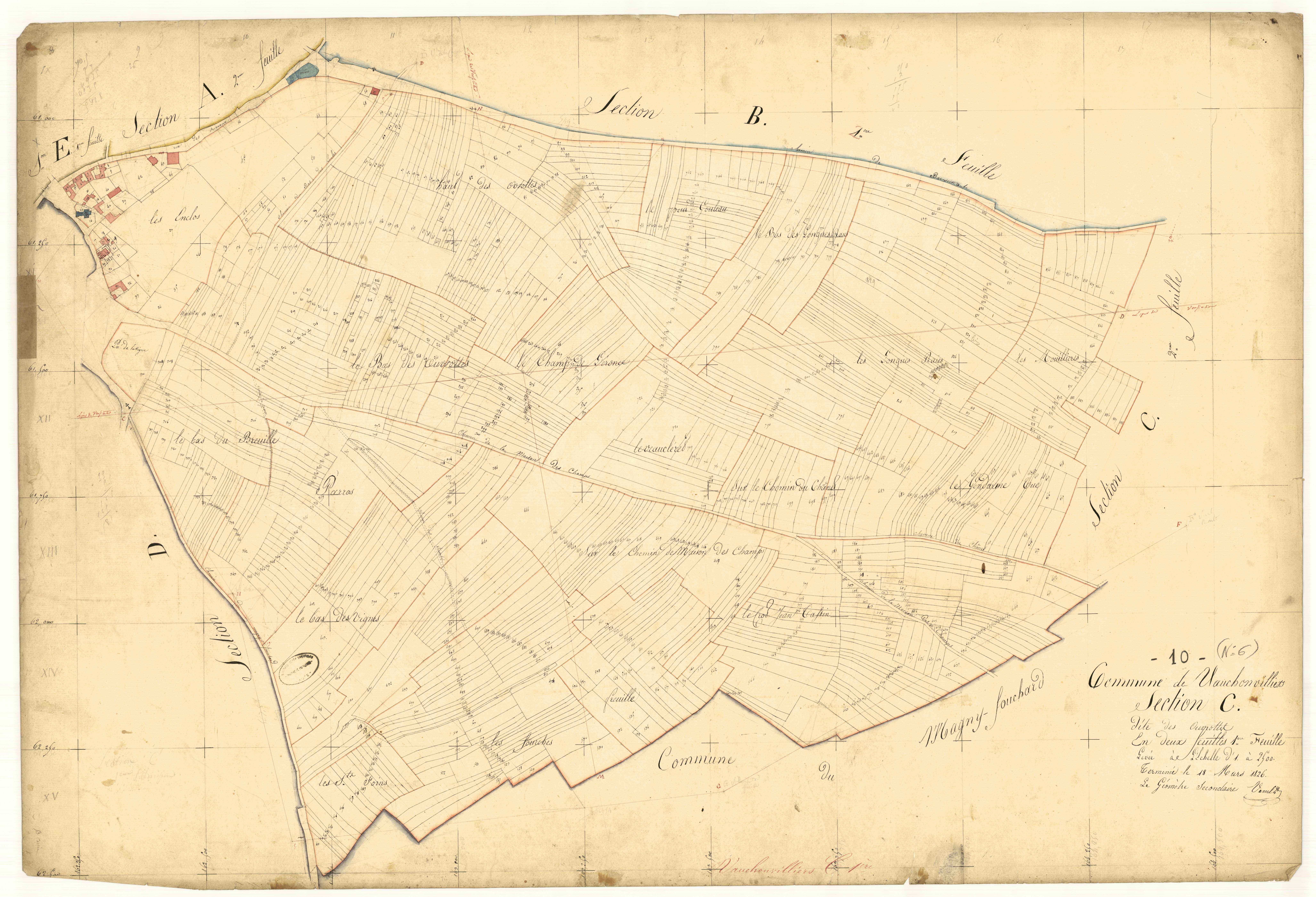 Vauchonvilliers, section C dite des ouvrottes, feuille  n° 1