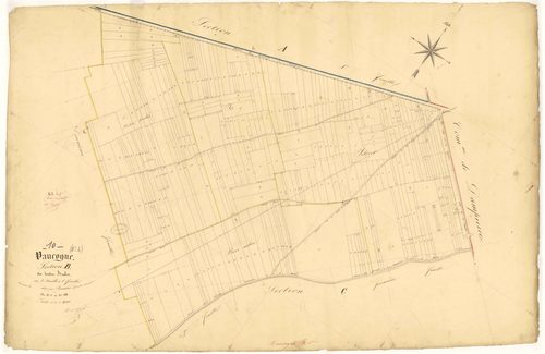 Vaucogne, section B dite du tertre brulis, feuille  n° 1, parcelles n° 1-288