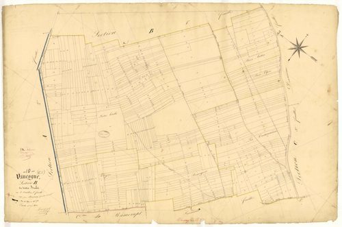 Vaucogne, section B dite du tertre brulis, feuille  n° 2, parcelles n° 289-745