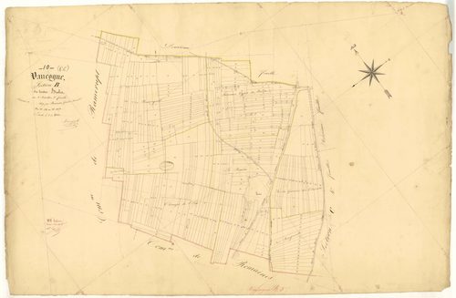 Vaucogne, section B dite du tertre brulis, feuille  n° 3, parcelles n° 746-1074