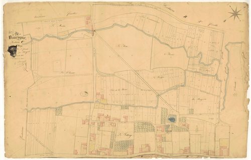 Vaucogne, section C dite du village, feuille  n° 3, parcelles n° 684-1013