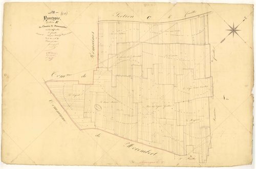 Vaucogne, section E dite du chemin de Dommartin, feuille  n° 2, parcelles n° 263-599