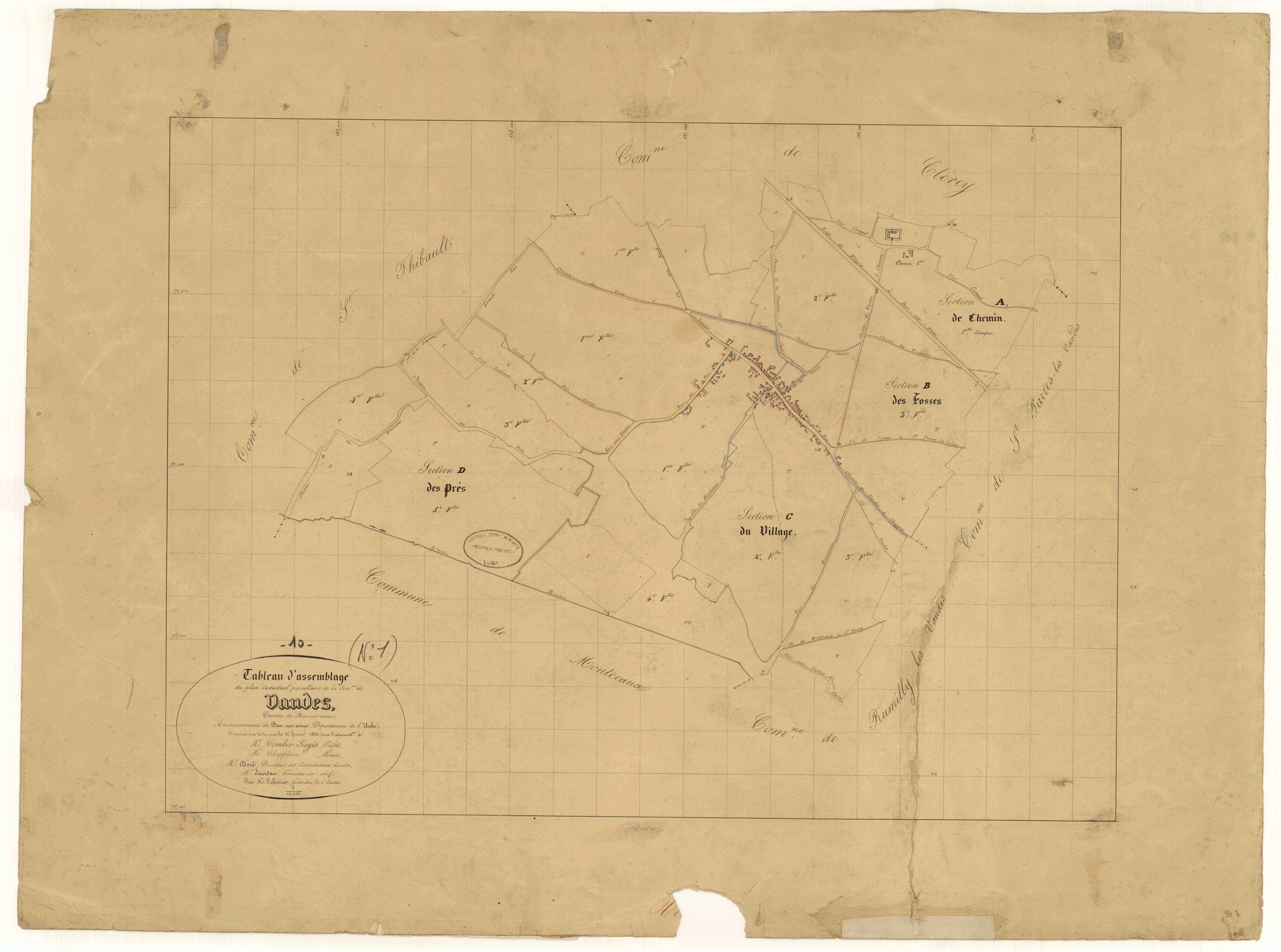 Vaudes, tableau d'assemblage