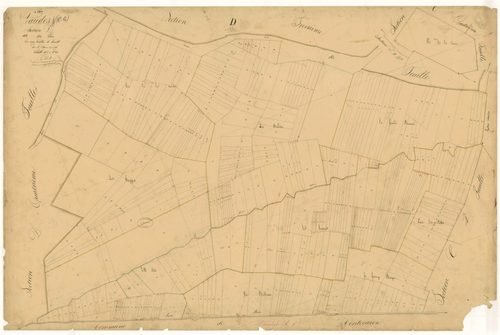 Vaudes, section D dite des prés, feuille  n° 5, parcelles n° 750-1126