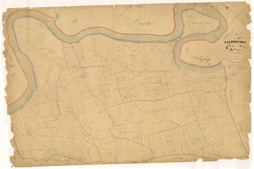 Vaupoisson, section A dite des mazées, feuille  n° 1, parcelles n°1-911