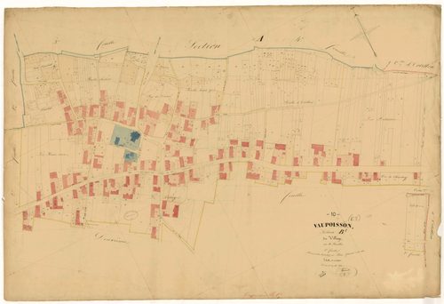 Vaupoisson, section B dite du village, feuille  n° 1, parcelles n°1-463