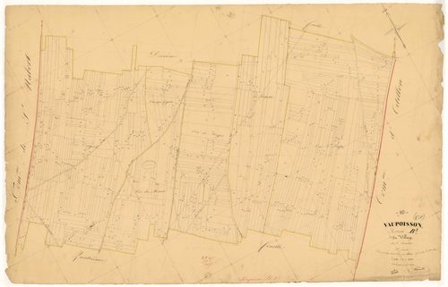 Vaupoisson, section B dite du village, feuille  n° 3, parcelles n°956-1559