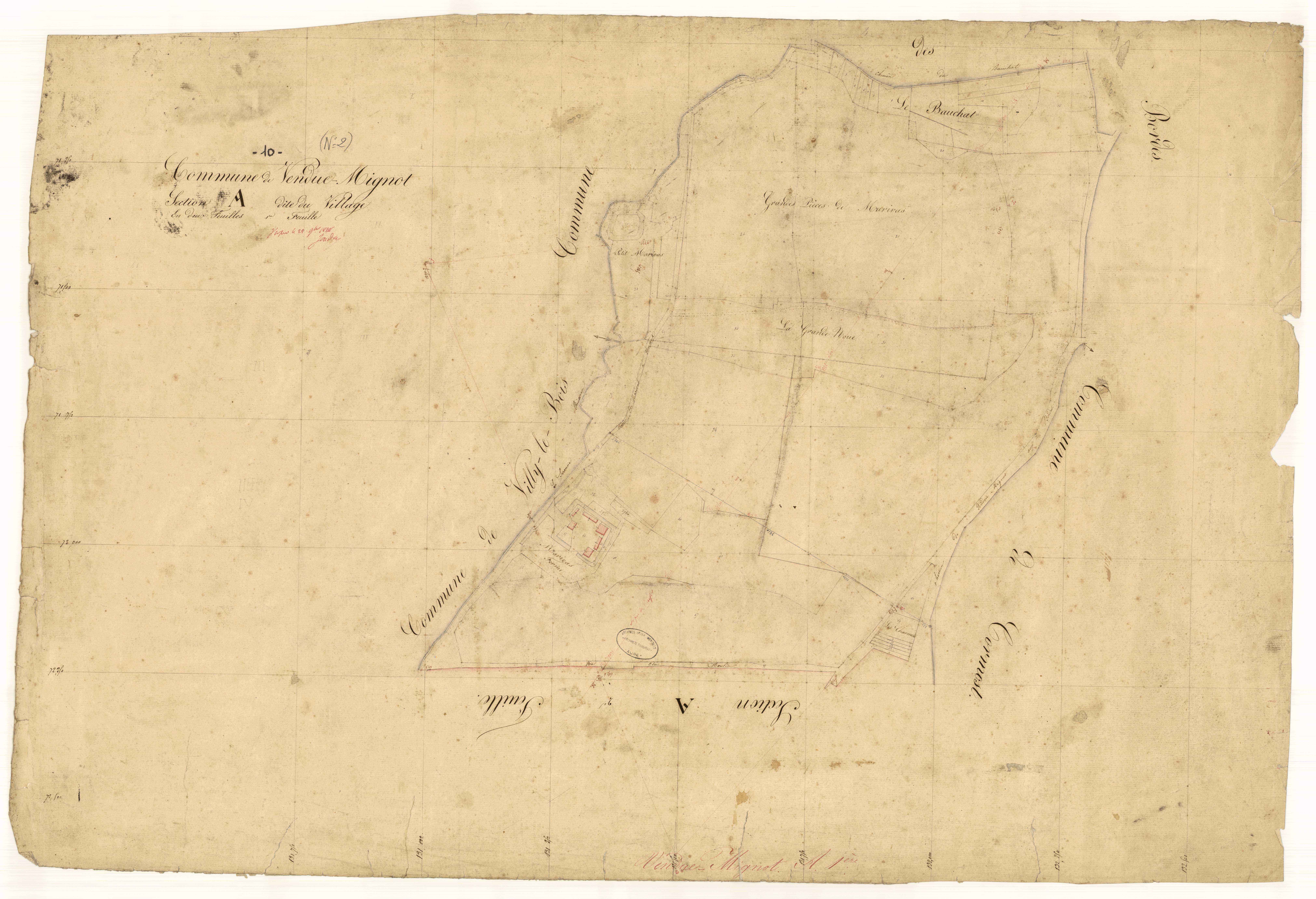 La Vendue-Mignot, section A dite du village, feuille n°1