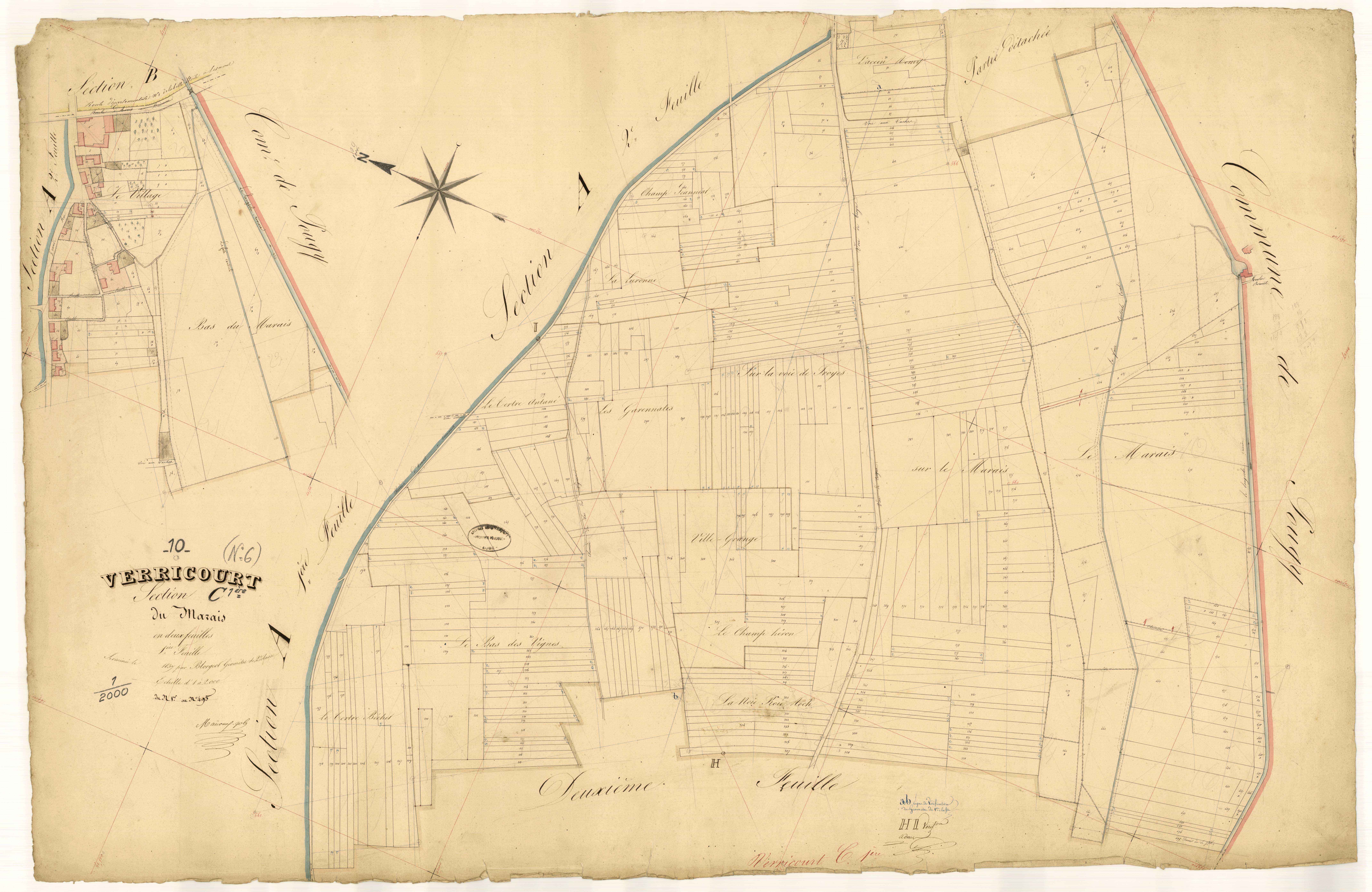Verricourt, section C dite du Marais, feuille n°1, parcelles n°1-495
