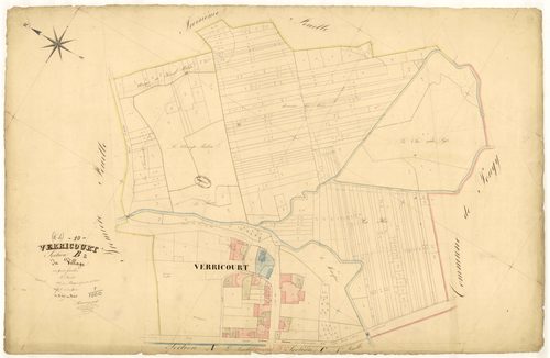 Verricourt, section B dite du village, feuille n°2, parcelles n°337-602