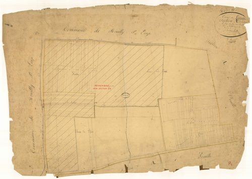 Verrières, section A dite des huchottes, feuille n°2, parcelles n° 42-157