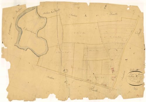 Verrières, section A dite des huchottes, feuille n°4, parcelles n° 510-631