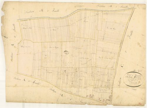 Verrières, section A dite des huchottes, feuille n°5, parcelles n° 632-1154
