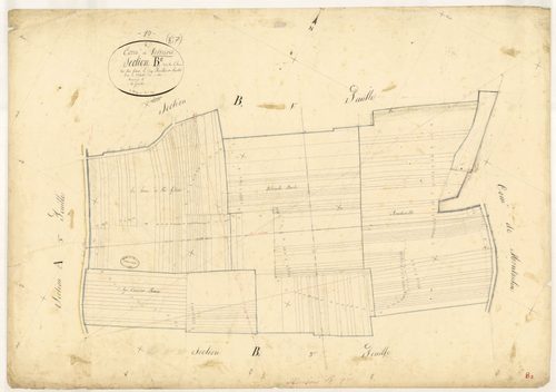 Verrières, section B dite de la ferme des prés Gibert, feuille n°2, parcelles n° 199-379