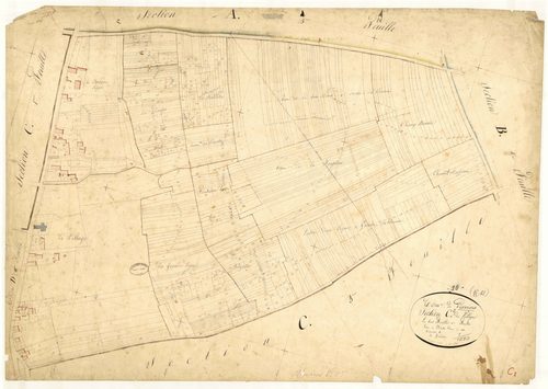 Verrières, section C dite du village, feuille n°2, parcelles n° 232-838